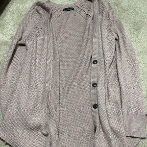 Mauve cardigan with buttons